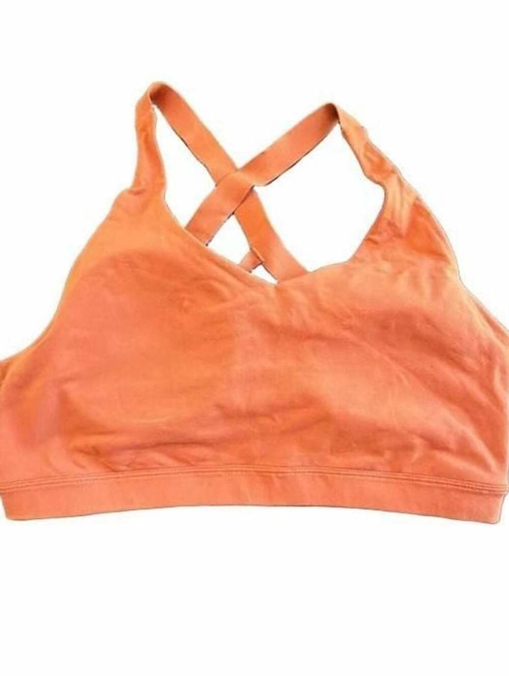 prAna Women's Coral Orange Criss Cross Back Athletic Sports Bra Size Medium